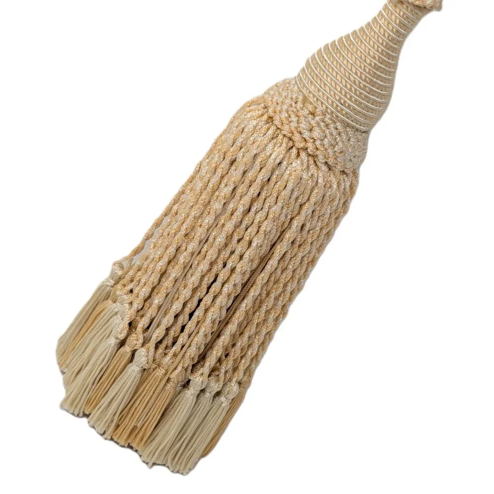Curtain Tassel Tieback Ivory Peach Pastel Drapery Ornate Braided 31